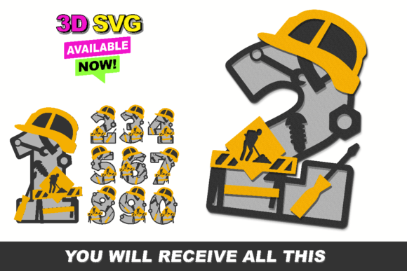 3D Construction Numbers for Signs & Laser Cutting