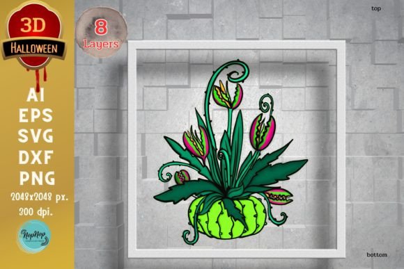 3D Halloween Flower: A Unique 3D SVG Shape