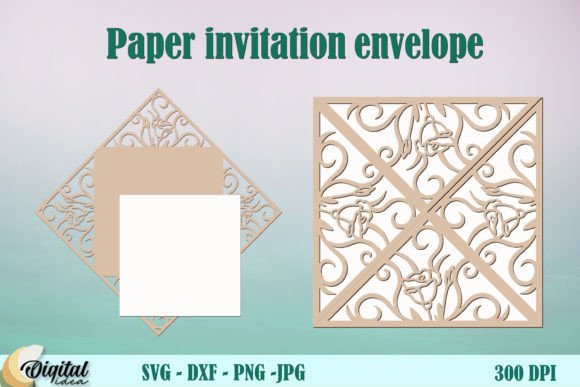 3D Paper Gift. Paper Invitation Envelope