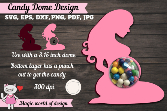 3d Pregnant Mama Candy Dome Svg