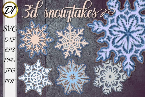 3D Snowflake Laser Cut Bundle for Winter Christmas