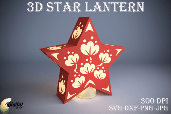3D Star Lantern Paper 3D SVG Christmas