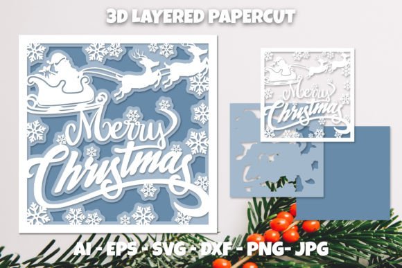 3D SVG Christmas Papercut