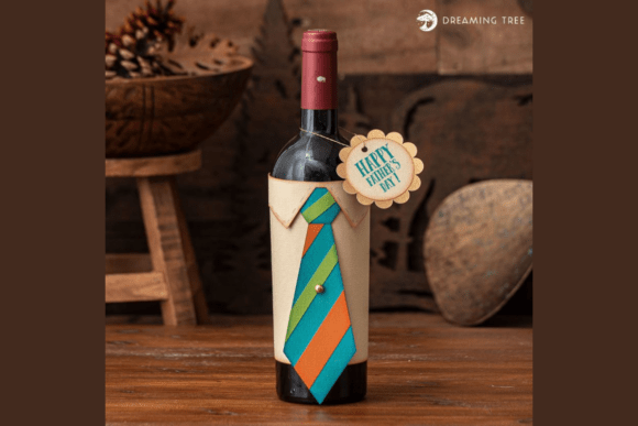 3D SVG Father’s Day Wine Bottle Wrapper