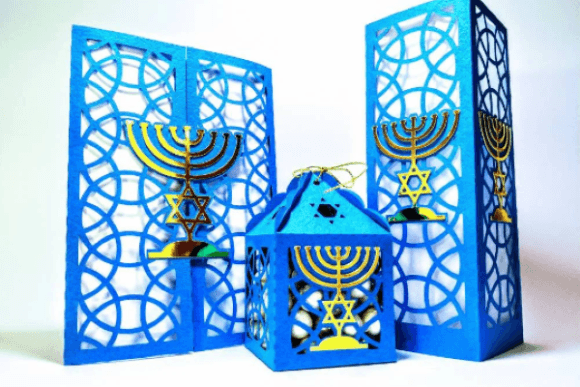 3D SVG Menorah for Jewish Celebrations