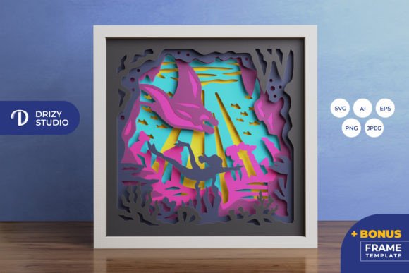 A Girl with Big Stingray 3D SVG