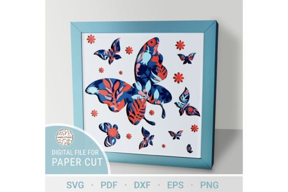 BUTTERFLY Multilayer Paper Cut Template