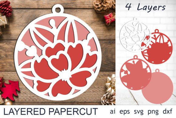 Christmas 3d Layered Ornament Svg
