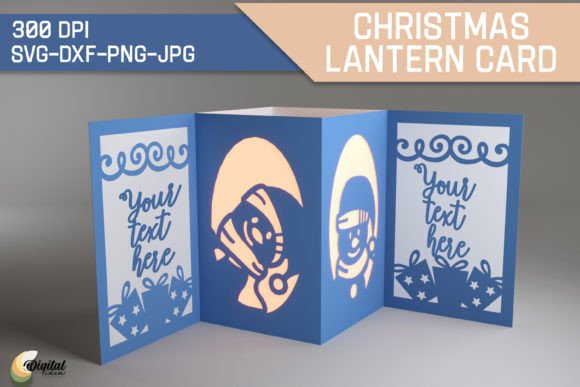 Christmas Lantern Card. 3D SVG