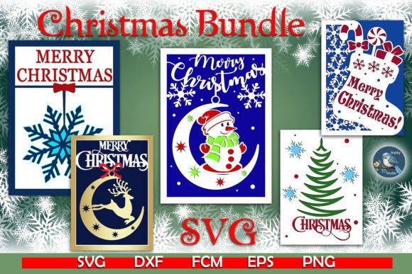 Christmas Papercut Cards SVG Bundle