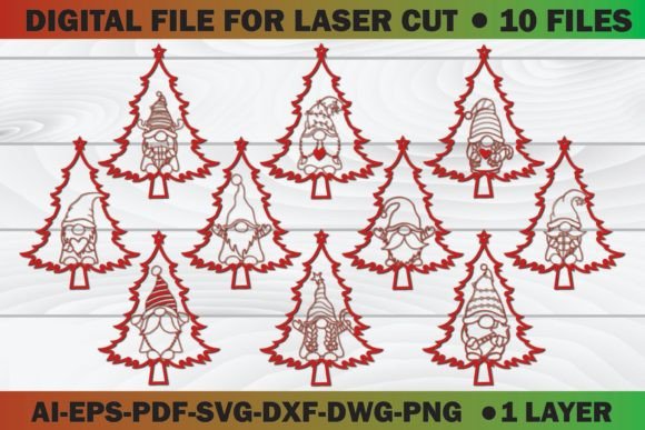 Christmas Tree Gnome 3D SVG Design for Crafts and Graphics