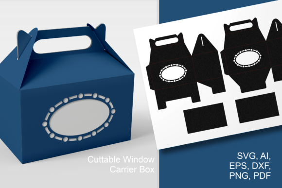 Dots N Dashes Oval Window Gable Box SVG