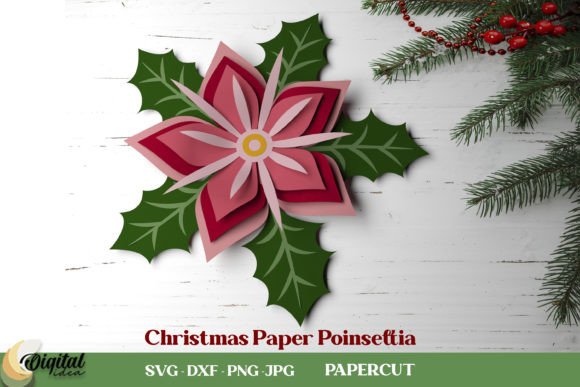 Flower Paper. Christmas Paper Poinsettia