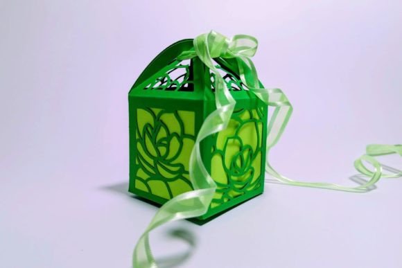Gift Box Succulent Wedding 3D SVG
