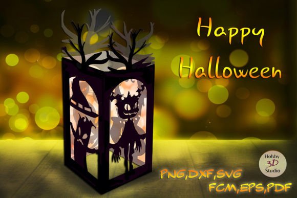 Halloween Lantern Template SVG