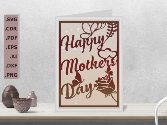 Happy Mothers Day Card SVG 3D Shapes