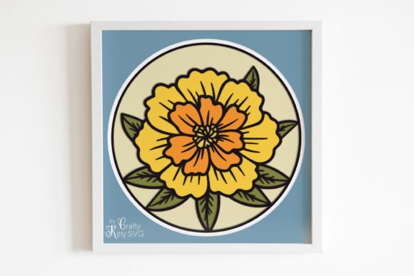 Marigold Flower, 3D Shadow Box SVG