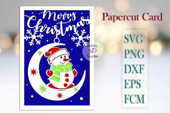 Merry Christmas Card Paper Cut Templates