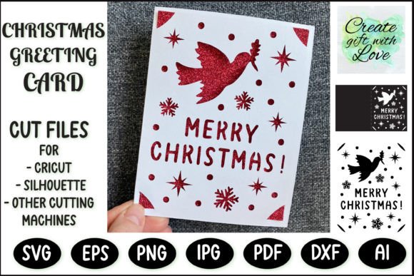 Merry Christmas Card SVG Template