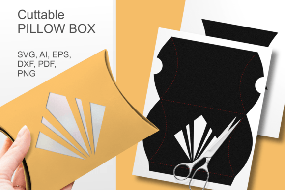 Simple Art Deco Style Window Pillow Box 3D SVG Gift Boxes