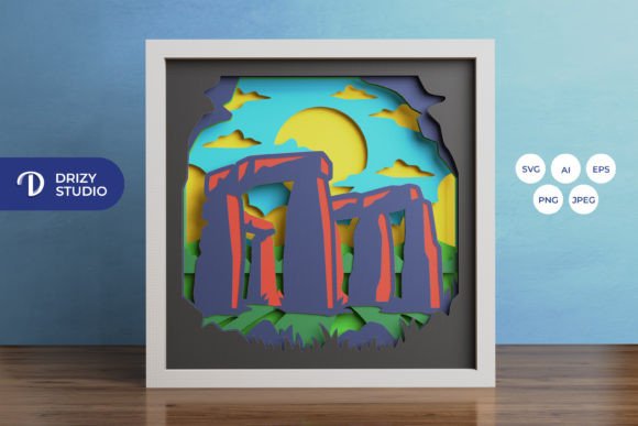 Stonehenge 3D SVG for Shadow Boxes