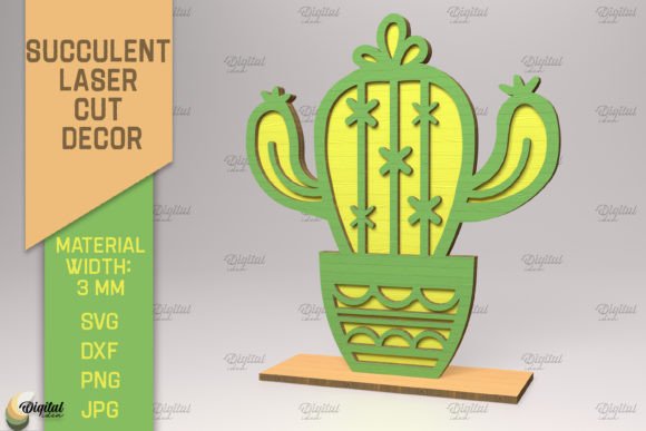 Succulent Laser Cut. 3D Layered Cactus