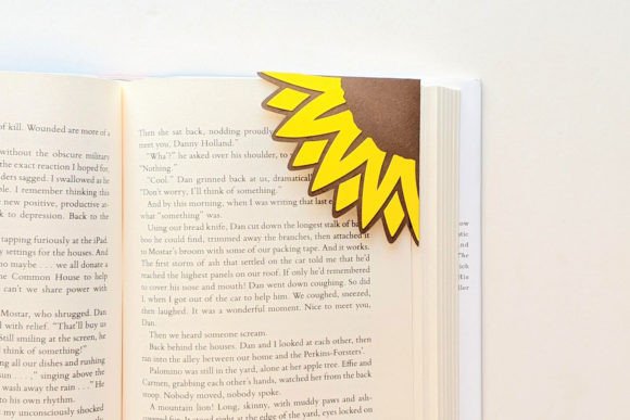 Sunflower Papercut Corner Bookmark SVG
